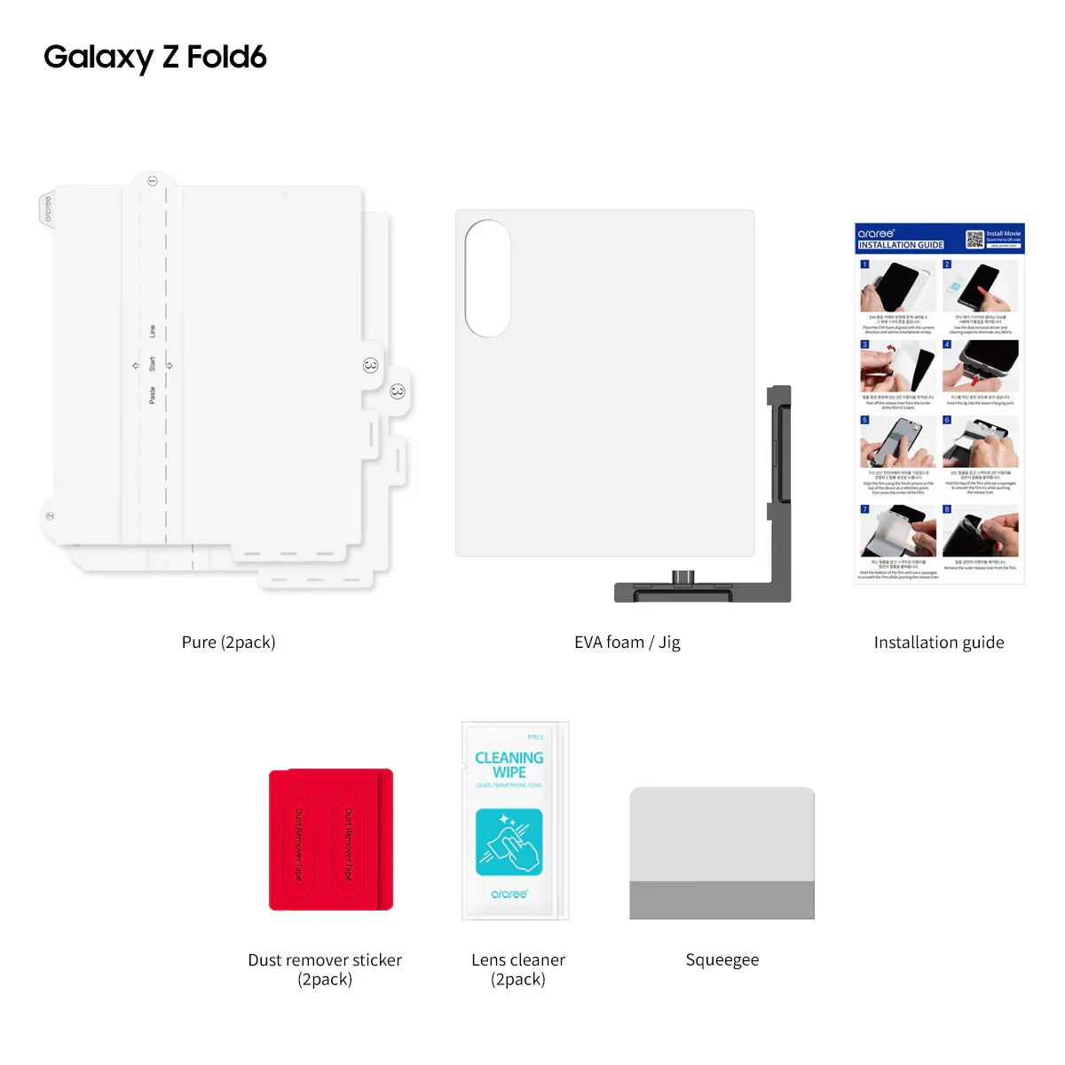 Araree Pure Galaxy Z Fold6 Film Inner Screen Protector - Clear - Tashqila Araree Pure Galaxy Z Fold6 Film Inner Screen Protector - Clear - Tashqila